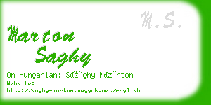 marton saghy business card